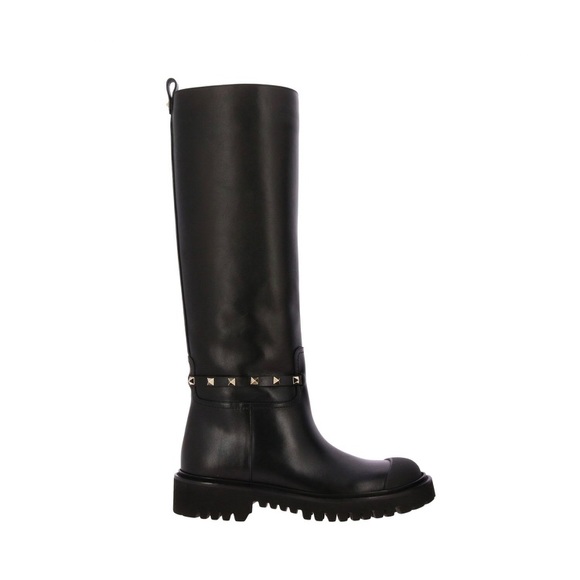 VALENTINO Garavani Rockstud leather knee boots - Picture 6 of 14